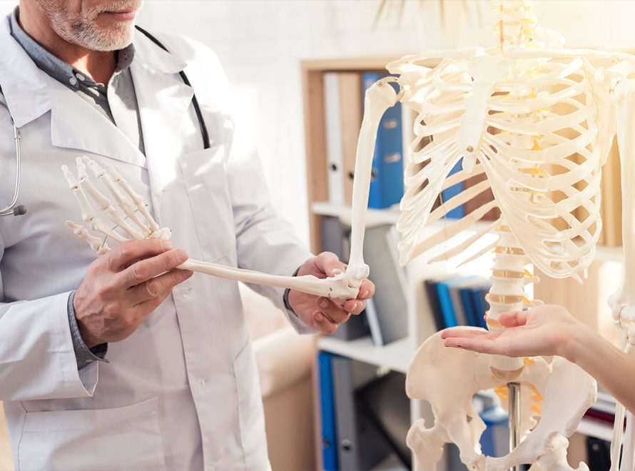 Illustration explaining the causes and treatment of bone pain