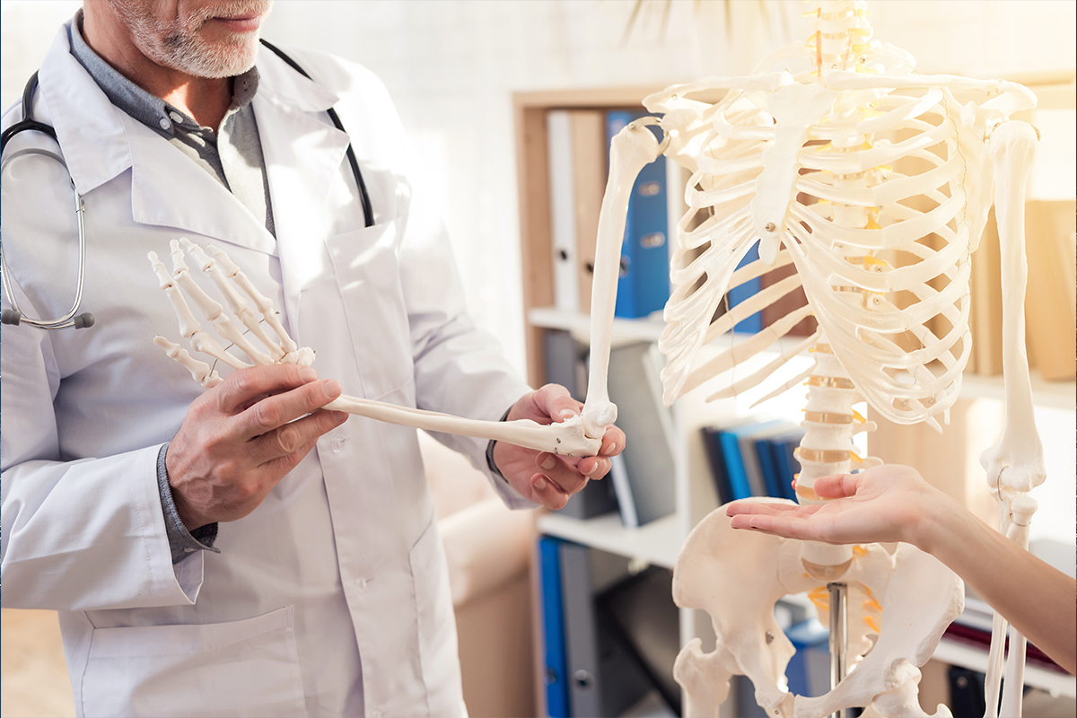 Illustration explaining the causes and treatment of bone pain
